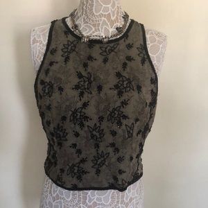 Lawerence Kazar Sequins cropped Top